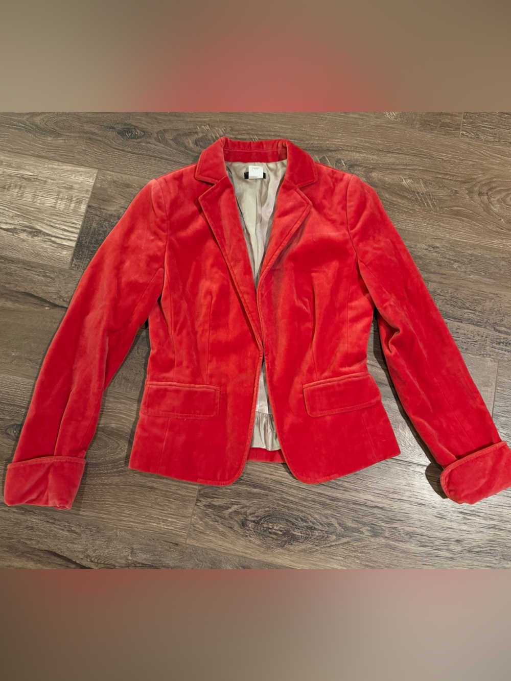 J. Crew Red Velvet Blazer Jacket